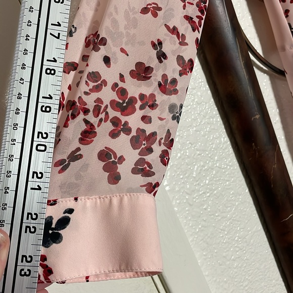 Women’s size medium sheer pink, and red candies button-down shirt - Picture 11 of 15
